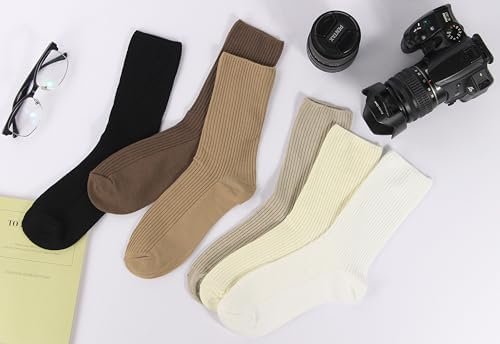 Crew Socks for Women - Thin Solid Cotton Socks - Casual Cute Above Ankle Socks