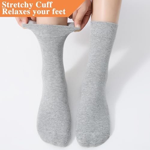 Women's Thin Cotton Socks,Soft Cotton Bootie Socks Women Above Ankle Crew Socks (6-Pairs With Present Box)