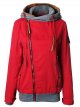 Women's Zipper Jacket Regular Color Block Daily Black Red