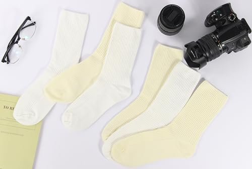 Crew Socks for Women - Thin Solid Cotton Socks - Casual Cute Above Ankle Socks