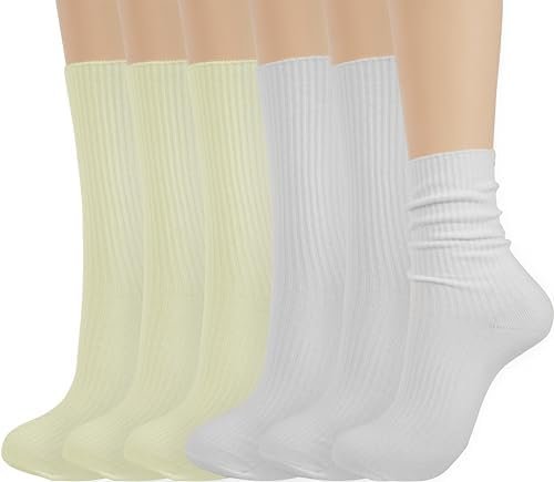 Crew Socks for Women - Thin Solid Cotton Socks - Casual Cute Above Ankle Socks