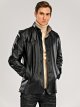 Men's Winter Stand Collar Leather Jacket Regular Solid Colored Daily Plus Size