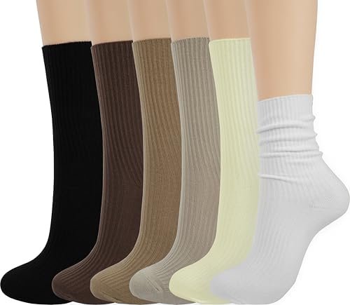 Crew Socks for Women - Thin Solid Cotton Socks - Casual Cute Above Ankle Socks