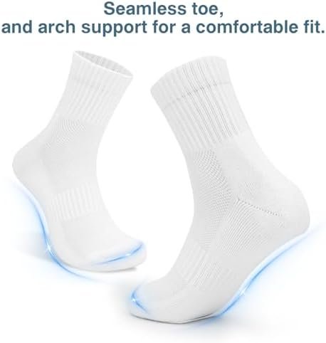 Ankle Running Socks for Men Women Cushion Cotton Quarter Socks Odor Control for Smelly Sweaty Feet 5 Pairs