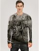 Men's 3D Graphic Skull T-Shirt Print Long Sleeve Daily Tops Gray