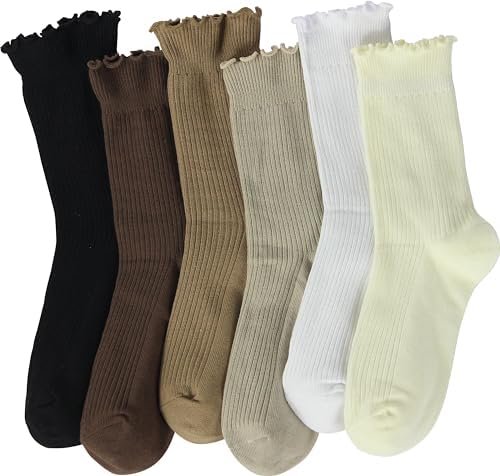 Ruffle Socks Women - Turn-Cuff Frilly Sock - Lightweight Cotton Socks