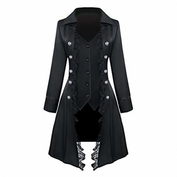 Womens Lace Steampunk Thin Jacket Casual Jackets Retro Victorian Punk Women Medieval Jacket Coat