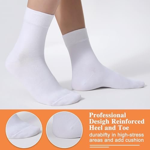 Women's Thin Cotton Socks,Soft Cotton Bootie Socks Women Above Ankle Crew Socks (6-Pairs With Present Box)